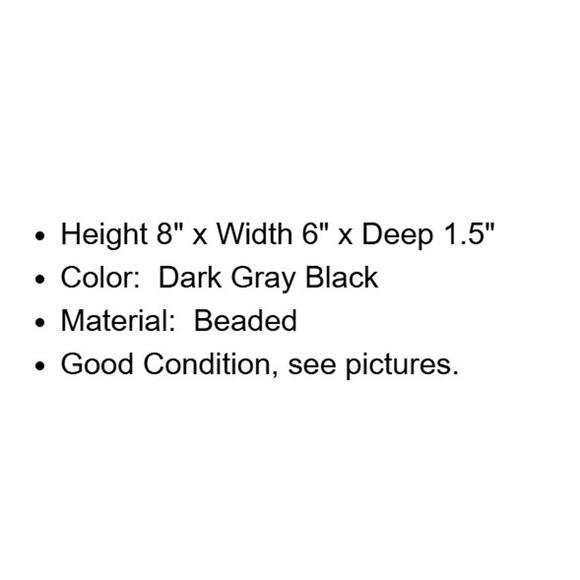 Inge Christopher Bag Handbag Womens Dark Gray Black Square Clutch Formal Beaded - Picture 4 of 12